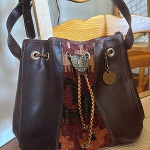 Marco Avane Purse Carpet Kilim Dhurrie Rug Leather Boho Southwestern Bag Bucket